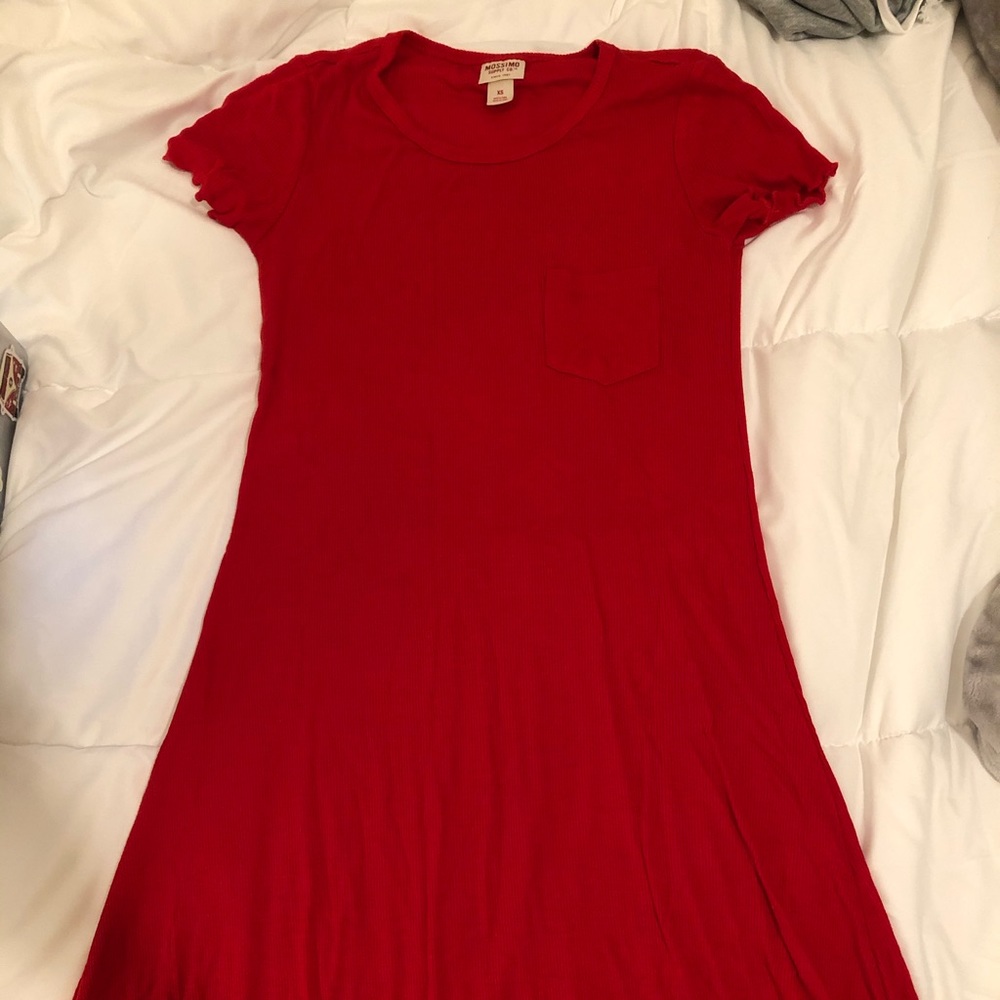XS Women's Red T-Shirt Dress